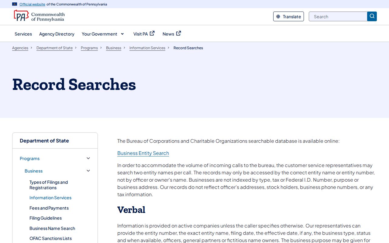 Allentown previous residents research uses separate official business-record evidence